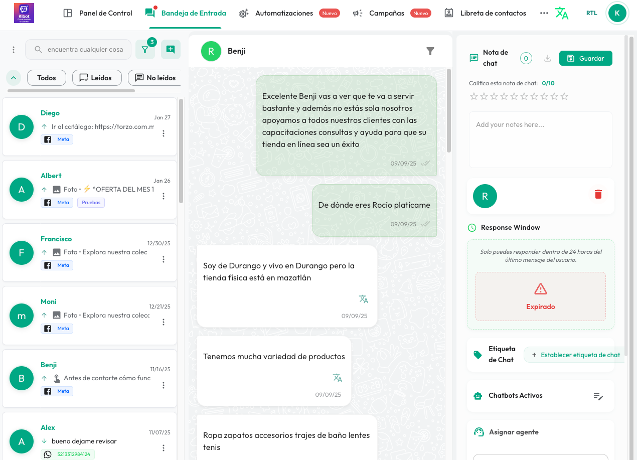 Buzón multiagente de WhatsApp para negocios - Central de mensajes compartida para equipos en México