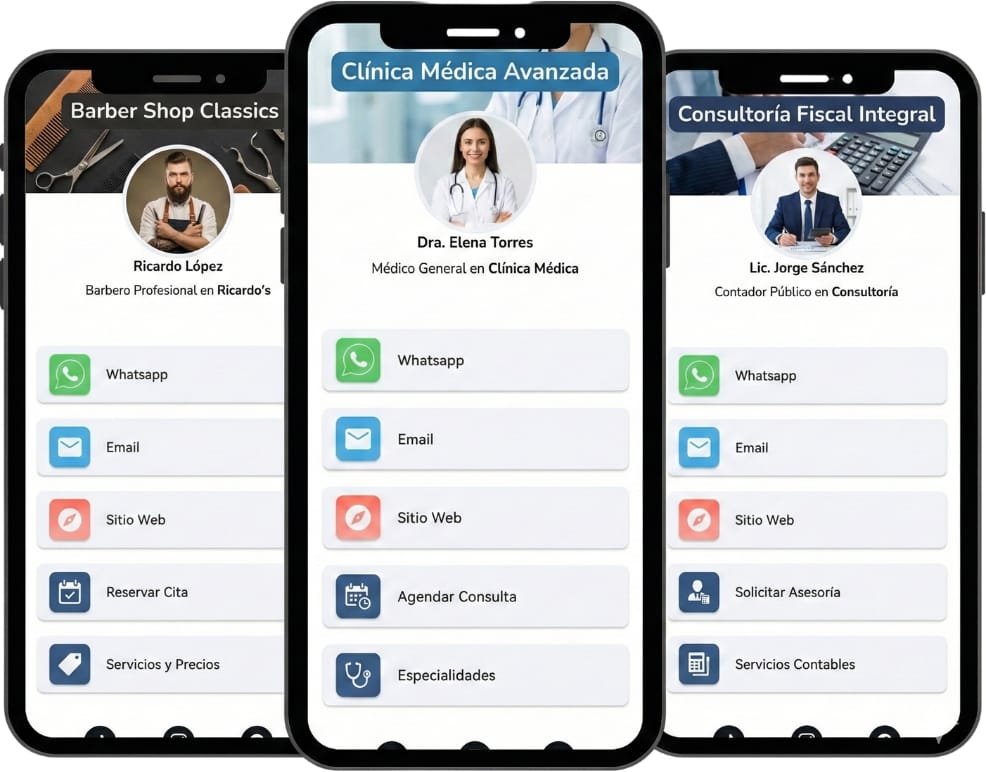 Tarjetas de presentación digital QR personalizadas para profesionales, consultores y emprendedores en Latinoamérica
